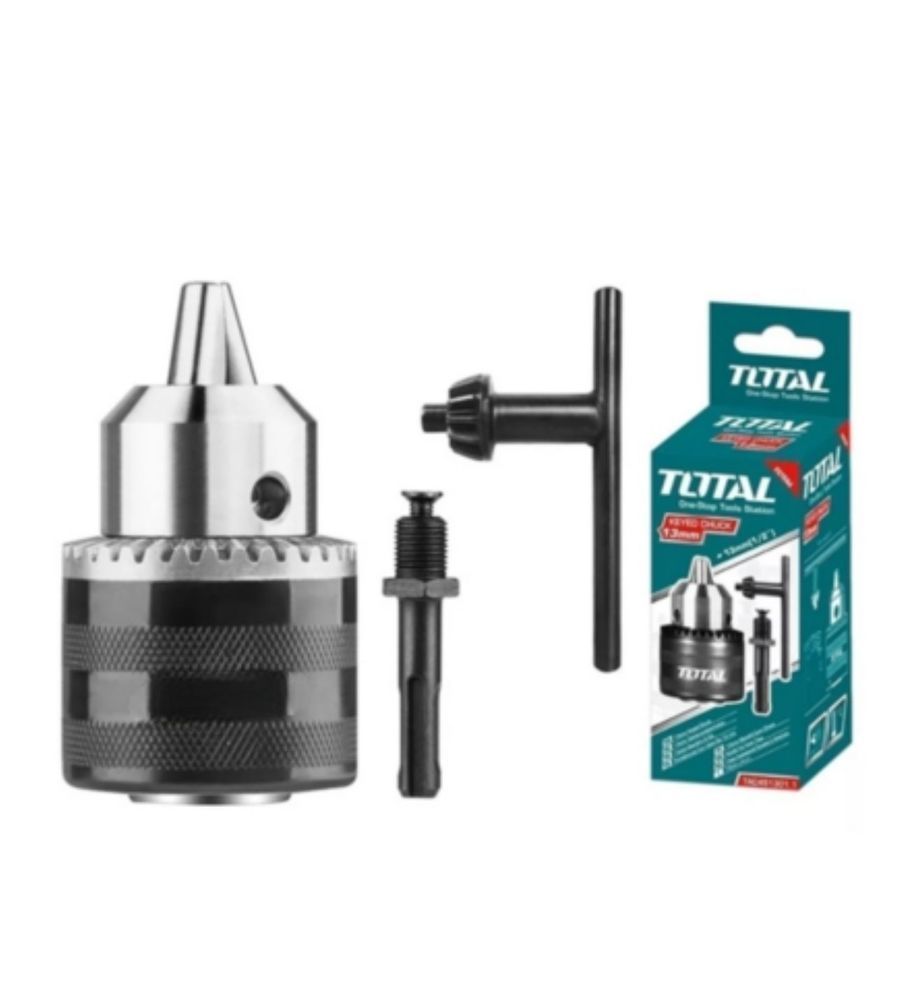 Total 13mm (1/2'') Mandren Anahtarlı ve Adaptörlü