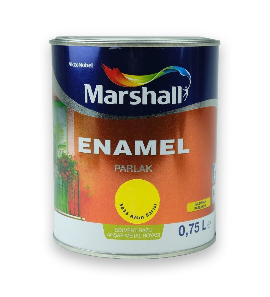 Marshall Enamel Parlak Ahşap Metal Boyası Altın Sarısı 0,75 L