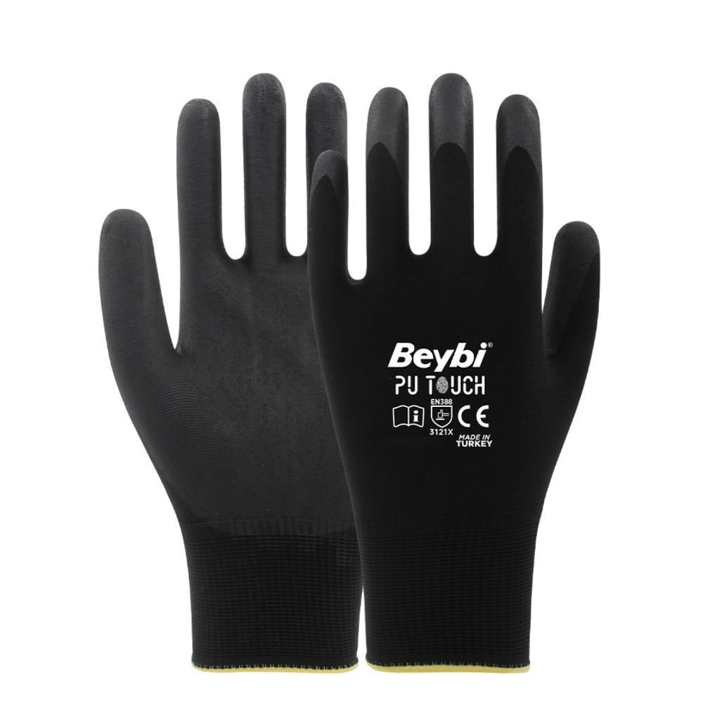 Beybi Pu Touch Poliüretan Polyester İş Eldiveni 8 No 1 Çift