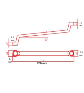 İzeltaş 0430  Yıldız İki Ağız Anahtar 10X11 Mm #2