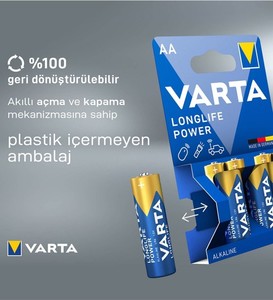 Varta Longlife Power AA Alkaline Pil 4'lü #3