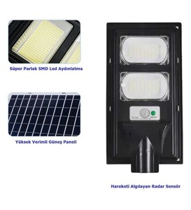 Hero Led 100W Solar Sokak Armatürü Beyaz HL-5151 #2