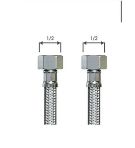 Polisu 30 cm Çelik Flex Bağlantı Hortumu 1/2x1/2 #3