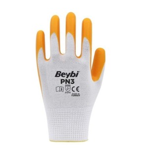 Beybi PN3 Sarı Polyester Örme Nitril İş Eldiveni 9 No 1 Çift #3